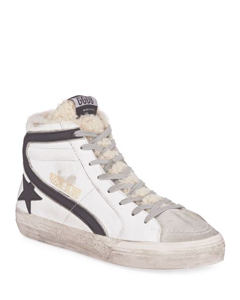 golden goose shearling high top.